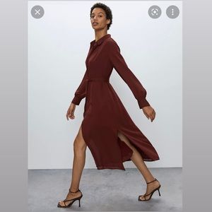 Aritzia Babaton Garamond Burgundy Vintage-Style Fall Dress 2